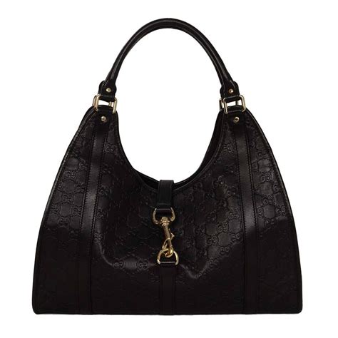 gucci black guccissima leather bag|gucci black handbags leather.